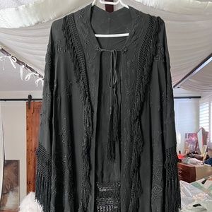 Vintage Black Crochet Cape